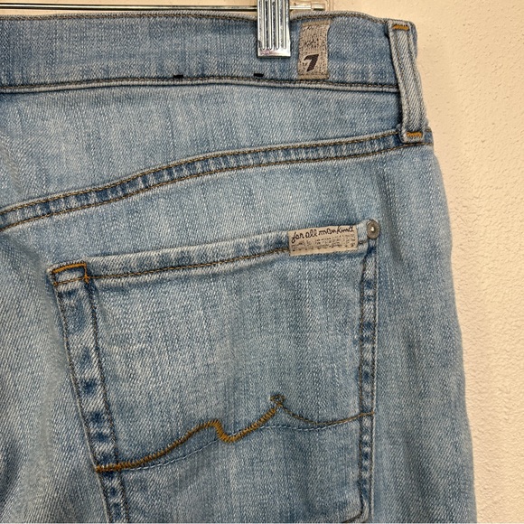 7 for All Mankind the straight jeans mens 36X32 light medium wash denim blue - Picture 6 of 14